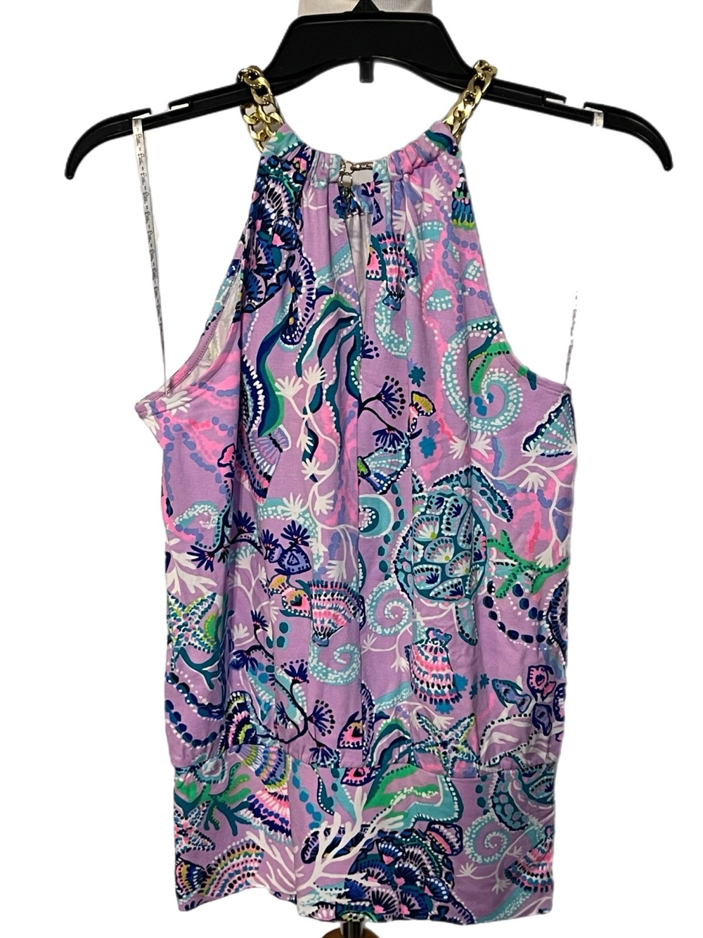 NWT Lilly Pulitzer Sleeveless “Bowen Mermaid For You” Printed Halter Top - Picture 2 of 7